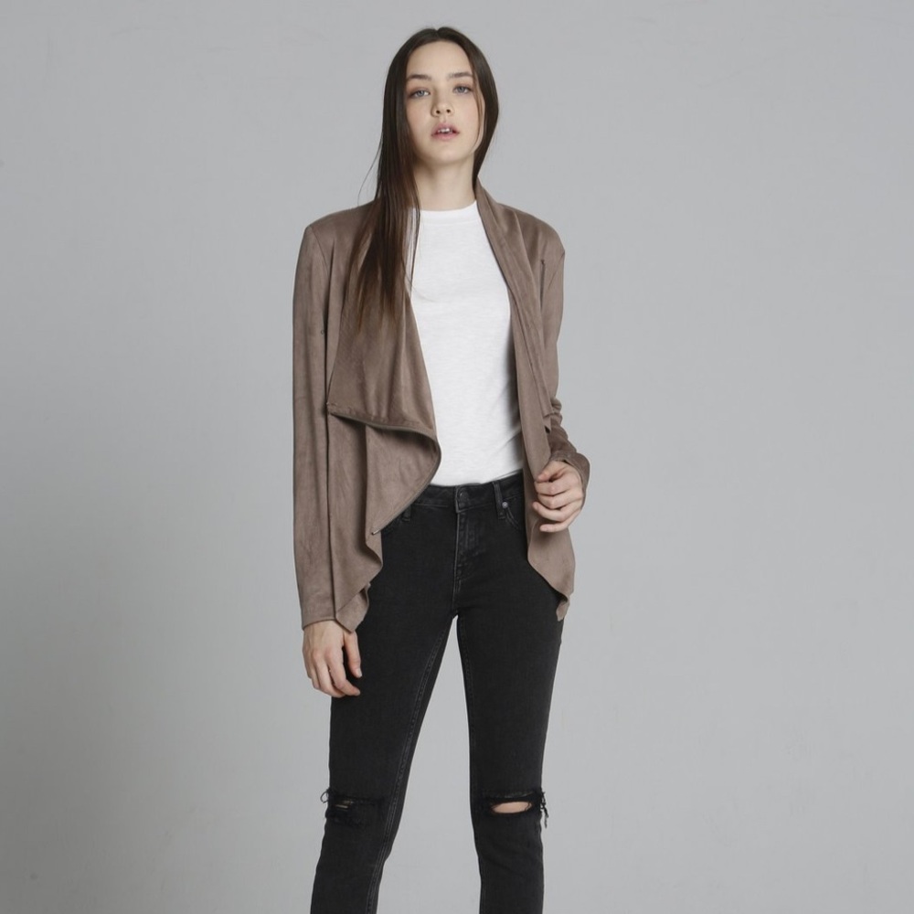 Vigoss Faux Saude Wrap Jacket
